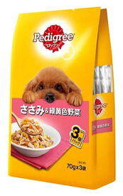 マースジャパン　ペディグリー　パウチ　成犬用　ささみ＆緑黄色野菜　3袋パック　(70g×3袋)　ドッグフード