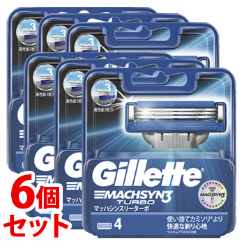 《セット販売》 PG ジレット マッハシンスリー ターボ 替刃 (4個)×6個セット カミソリ 髭剃り Gillette 【P＆G】