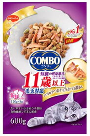 日本ペットフード コンボ キャット 毛玉対応11歳以上 かつお味・かつおチップ・かつお節添え (600g) キャットフード