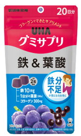 UHA味覚糖 グミサプリ 鉄＆葉酸 アサイーミックス味 20日分 (40粒) 栄養機能食品　※軽減税率対象商品