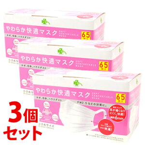 【当日発送】 《セット販売》 くらしリズム やわらか快適マスク 小さめサイズ (65枚)×3個セット マスク 防災 【送料無料】 【smtb-s】