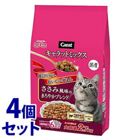 《セット販売》　ペットライン キャラットミックス ささみ風味のまろやかブレンド (2.7kg)×4個セット キャットフード　【送料無料】　【smtb-s】