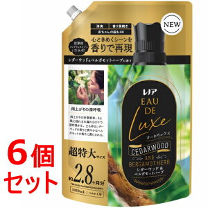 《セット販売》 P&G レノア オードリュクス 柔軟剤 シダーウッド&ベルガモットハーブの香り 詰め替え 超特大 (1050mL)x6個セット オトナ女子 衣類 香り付け