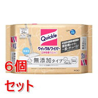 《セット販売》 花王 クイックルワイパー　立体吸着ウエットシート　無添加タイプ　24枚×6個セット
