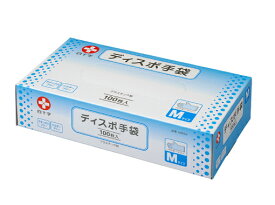 ☆感染予防や介護などでの使用に最適！白十字 ディスポ手袋（使い捨てビニール手袋） Mサイズ 100枚入