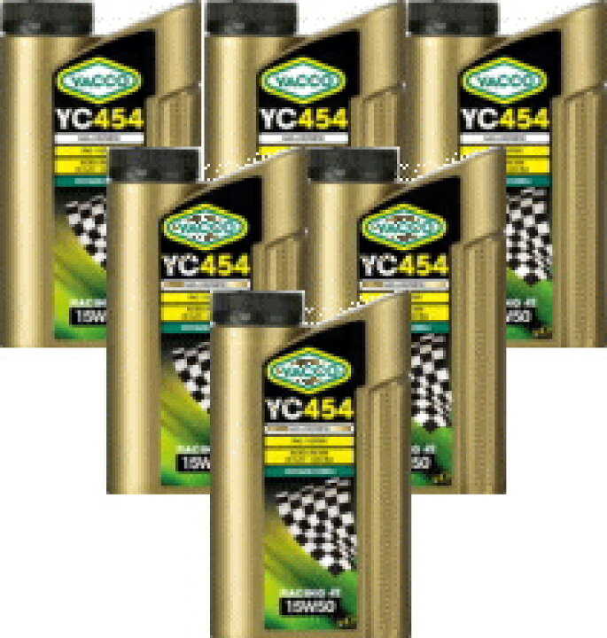ポイント10倍！YACCO YC-454 15W-50 ヤッコー・YC454 ヤッコの100％化学合成エンジンオイル 1Lボトル×6本セット  モーターラヴァー
