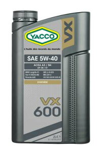 YACCO VX-600 5W-40 bR[ VX600 bR4֗pGWIC 2L{g