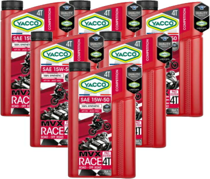 楽天市場】楽天ポイント10倍！ YACCO MVX RACE MOTO 4T 15W-50 お得な6 
