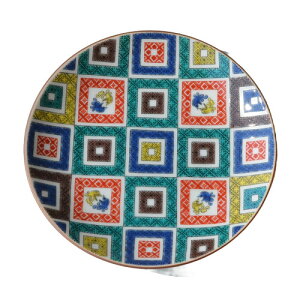 九谷焼5号皿 青郊窯 単品 名品コレクション 敬老の日 プレゼント ギフト 青手土坡に牡丹図 吉田屋瓢箪 石畳 39ショップ 母の日