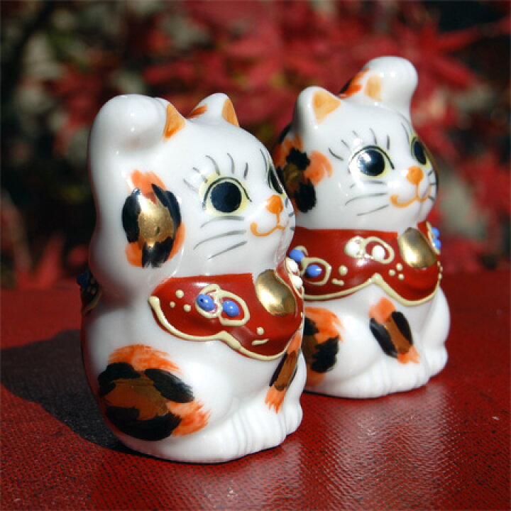 新品 本物 当店在庫だから安心 招き猫 置物 風水 九谷焼 ちび眠り猫 金三毛ちゃん Supplystudies Com