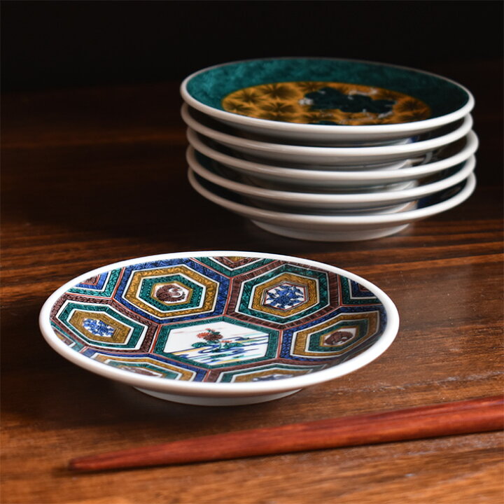 楽天市場】九谷焼 豆皿 6枚セット（ 径 約12cm ） 古九谷名品風（ 和 
