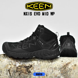 キーン ネクシス エヴォ ミッド ウォータープルー KEEN NXISEVO MID WP ハイキングシューズ メンズ ブラック 黒 シューズ 靴 ブランド シンプル トレイルシューズ 登山 ハイキングシューズミドルカット 防滑性 クッション性 通気性