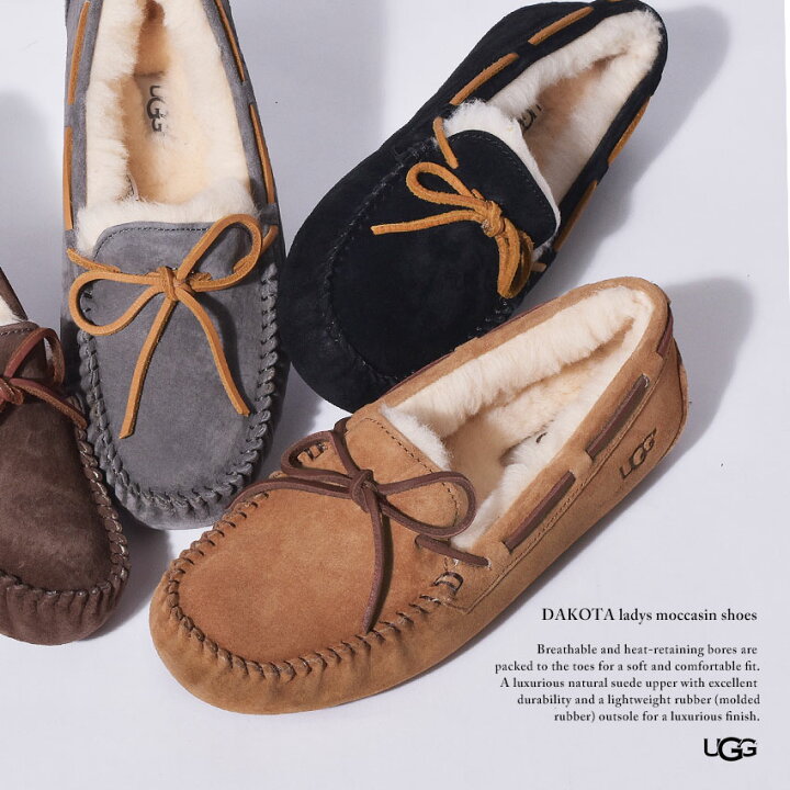 楽天市場】UGG アグ モカシン レディース ダコタ ブラック ブラウン  