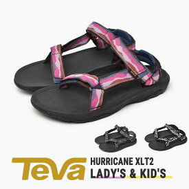 【マラソンセール開催！】 TEVA テバ サンダル ハリケーン XLT2 レディース キッズ ジュニア 子供 ブラック ピンク 黒 アウトドア スポーツサンダル ストラップサンダル 軽量 スポサン ビッグキッズ 小学生 中学生 親子 お揃い テヴァ TEVA HURRICANE XLT2 1019390Y