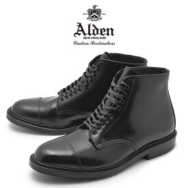 【週末セール開催！】 オールデン ALDEN コードバン ストレートチップ ブーツ メンズ シューズ トラディショナル ビジネス フォーマル 馬革 革靴 靴 紳士靴 ブラック 黒 STRAIGHT CHIP BOOT M8805HY