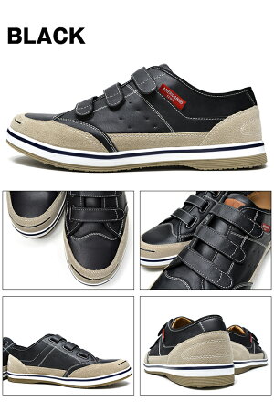 メンズスニーカーローカット軽量カジュアルシューズベルクロ靴くつブランドAMERICANINOEDWINAE-871BLACKNAVYRED黒紺赤アメリカニーノエドウィン