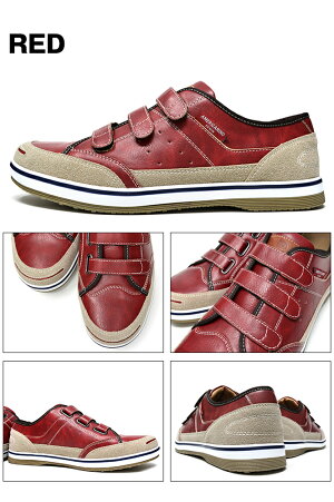 メンズスニーカーローカット軽量カジュアルシューズベルクロ靴くつブランドAMERICANINOEDWINAE-871BLACKNAVYRED黒紺赤アメリカニーノエドウィン