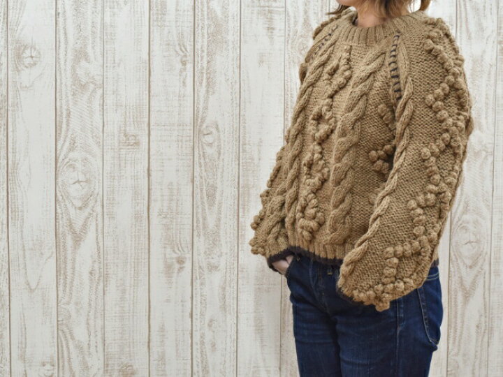 楽天市場 在庫処分セール ニット レディース 長袖 冬 セーター ゆったり トップス 暖かい かわいい 紺 茶色 おしゃれ 柔らかい 女子 女の子 女性 ニットセーター ハンドメイド 手編みのセーター 靴の店 ロンプシュー