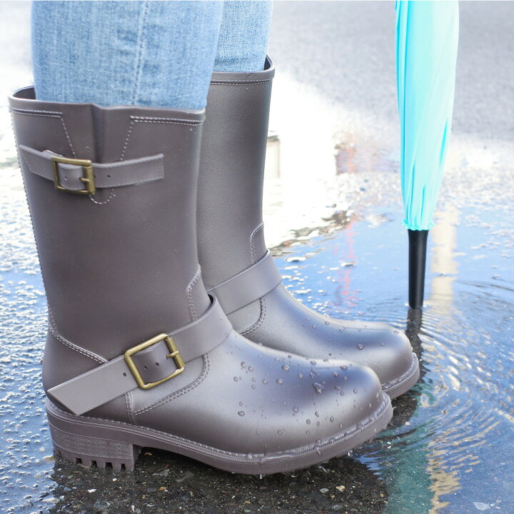 楽天市場 3000円以上で10 Offクーポン エディ レインブーツ 長靴 レディース 雪 靴 滑らない 完全防水 全2色 ブラック ダークブラウン 雨靴 レインシューズ 35 40 プレプラ Edie エディ