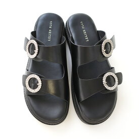 サイズ交換無料★サンダル フラットサンダル スリッパ コンフォートサンダル ビジュー フットベッド 3センチヒール ローヒール レディース 歩きやすい 履きやすい ブラック ホワイト 22.5 24.5 痛くない 柔らか エレガンス トラベル 旅行 ルリアンプラス