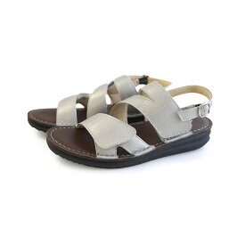 サンダル 4E ウエッジソール マジックテープ付きサンダル ストラップ 3.5センチヒール カジュアル レディース クッション ゴム ブラック ライトグレー ベージュ シルバー 春夏 コンフォート ストラップ ソフト トラッド トラベル 旅行