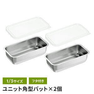 ステンレスバット 1/3サイズ 22×11×6cm 蓋付き 2個組 角型 バット フタ付き ステンレス 調理バット 日本製 下ごしらえ キッチンバット ステンレス製 スクエア キッチン用品 便利 新生活 一人暮