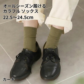 【公式 Tabio】 [WEB限定]オールシーズン 履ける カラフル ソックス / 靴下屋 靴下 タビオ くつ下 クルー レディース 推し活 推しカラー 黒 日本製
