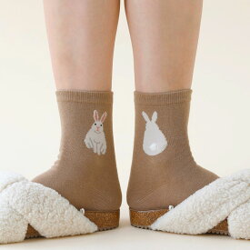 【公式 Mighty Soxer】 うさぎ しっぽ ショートソックス / 靴下屋 靴下 タビオ マイティソクサー くつ下 ショート ソックス くるぶし上 ぽわぽわ 可愛い 立体 動物 アニマル レディース