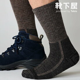 【全品送料無料★～4/29 23:59迄】【あす楽】【公式 Tabio MEN】 メンズ BOOTS SOCKS（WOOL） / 靴下屋 靴下 タビオメン タビオ くつ下 ウール 毛混 ウール混 クルー トレッキング ソックス 登山 山登り ブーツソックス 紳士 黒 日本製