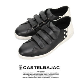 カステルバジャック メンズ スニーカー ベルクロ CASTELBAJAC 12287 ブラック 靴 カジュアル 本革 父の日 ギフト プレゼント