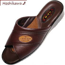 【靴のHOSHIKAWA】 『YAMATO 7444』2L メンズオープントウサンダル チョコ履きやすい 滑りにくい国産 春夏