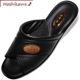 【靴のHOSHIKAWA】 『YAMATO 7444』2L メンズオープントウサンダル ブラック履きやすい 滑りにくい国産 春夏