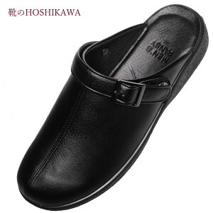 【靴のHOSHIKAWA】 『PANSY 6061』パンジー ビジネスサンダルM L 2L EEEブラック メンズバックバンド 可動ストラップカジュアル 前詰まり合皮 2WAY