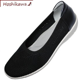 【靴のHOSHIKAWA】 『PANSY 4304』パンジー スリッポン22cm～25cm EEEブラック レディースニット素材 抗菌防臭合皮 軽い