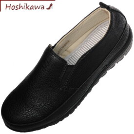 【靴のHOSHIKAWA】 『PARTAM P7000』パルタム ブラック22.5cm～24.5cm レディーススリッポン 合皮スニーカー 紐なし