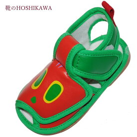 【靴のHOSHIKAWA】 『はらぺこあおむし 1358』キッズ スニーカー13cm～16cm 男の子レッド マジックテープットン 軽い