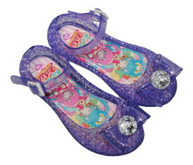 【靴のHOSHIKAWA】 『プリキュア 6513』デリシャスパーティープリキュア15cm～19cm 女の子ピンク パープル歩くと光る靴ボタンストラップ子供靴 合皮