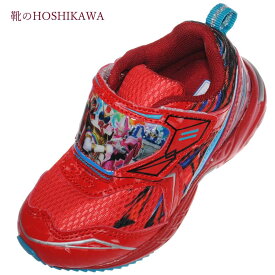 【靴のHOSHIKAWA】 『機界戦隊 ゼンカイジャー 6605』15cm～19cm 男の子子供靴 レッドベルクロ 面ファスナー