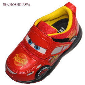 【靴のHOSHIKAWA】 『DISNEY C1323』ディズニー カーズライトニング・マックィーン14cm～19cm EEレッド 男の子マジックテープ スニーカー