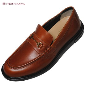 【靴のHOSHIKAWA】 『Gently 203』ジェントリー ブラウン24.5cm～28cm EEEE紳士靴 ローファー防水 防滑 幅広天然皮革