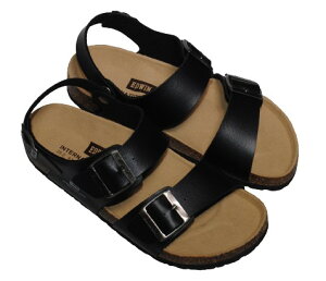 【靴のHOSHIKAWA】 『EDWIN 1002』エドウィン サンダル25cm〜27cm メンズダークブラウン ブラックフラット底 外履きトング 合皮 春夏