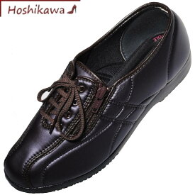 【靴のHOSHIKAWA】 『elder 326』エルダー レースアップ22cm～25cm EEEEパープルレディース ファスナー合皮 幅広