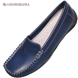 【靴のHOSHIKAWA】 『TUVARA 91002』ツバラ スリッポンS M L 2L レディースネイビー ローヒールドライビングシューズ