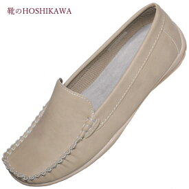 【靴のHOSHIKAWA】 『TUVARA 91002』ツバラ ベージュS M L 2L レディーススリッポン ローヒールドライビングシューズ