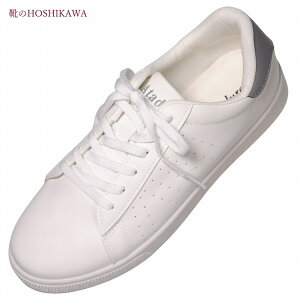 【靴のHOSHIKAWA】 『Atadura 2415』スニーカー メンズ24.5cm〜27cmホワイト コートタイプカジュアル レースアップ屋外室内両用 軽量