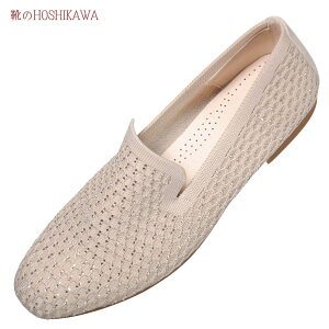 【靴のHOSHIKAWA】 『Gabor 65216』ガボール メッシュローファー22cm〜25.5cm レディースベージュ ポルトガル製ローヒール ストレッチ 春夏