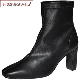 【靴のHOSHIKAWA】 『Metal Rouge 7021』S M L 2Lメタルルージュ ショートブーツブラック レディースヒール 国産 合皮
