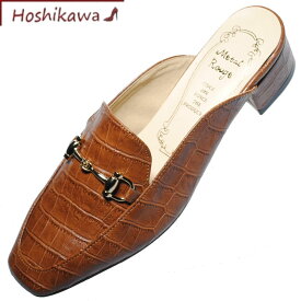 【靴のHOSHIKAWA】 『Metal Rouge 3021』メタルルージュ ブラウン22.5cm～24.5cm サンダルミュール ローヒール