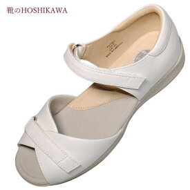 【靴のHOSHIKAWA】 『Medical Walk L002』アサヒ メディカルウォーク21.5cm～25cm EEEレディース ホワイトカジュアル マジックテープ天然皮革 SHM