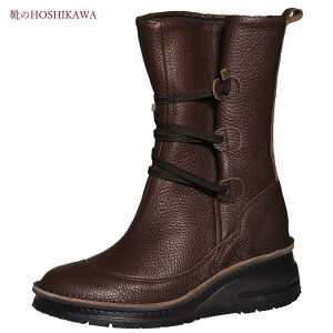 【靴のHOSHIKAWA】 『MOVEO 0241』モベオ ミドルブーツ21.5cm〜25cm EEEE厚底ブーツ チョコ日本製 本革 撥水 抗菌加工軽い 秋冬
